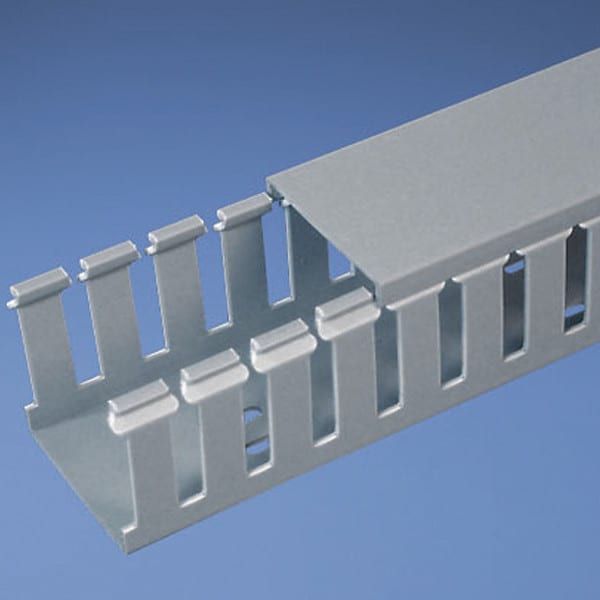 Base Wiring Duct, Type G, Wide Slot, Light Gray, 0.75" x 0.75" x 1' (6-Pack)